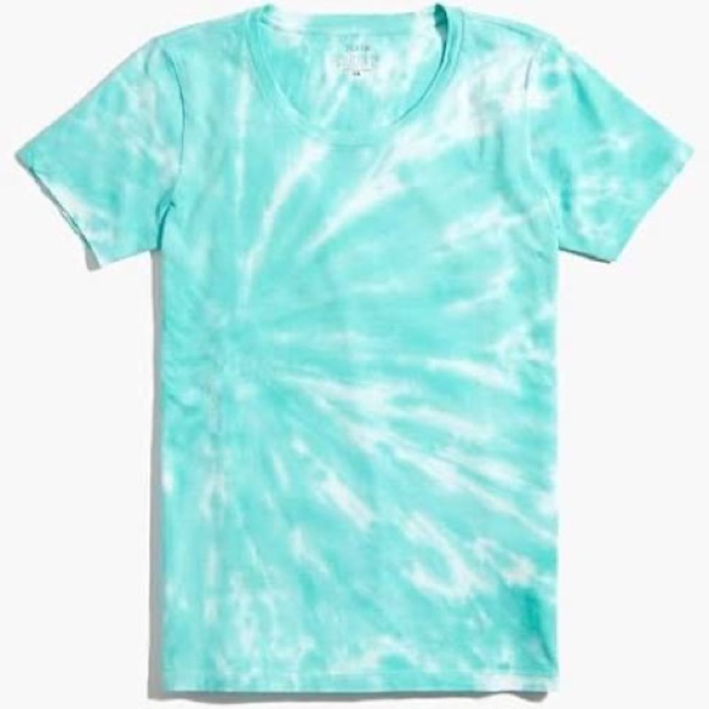 Woman’s J. crew tie dye tee in aqua blue. size Small